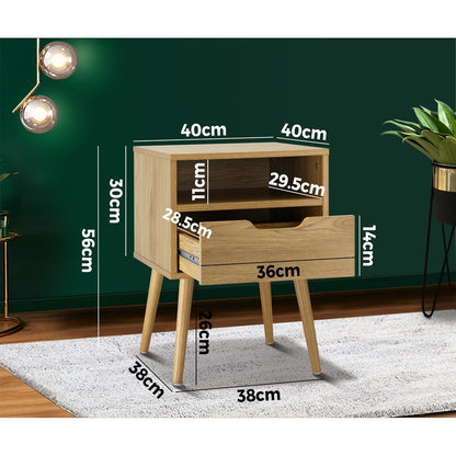 Aldan 1 Drawer Bedside Table