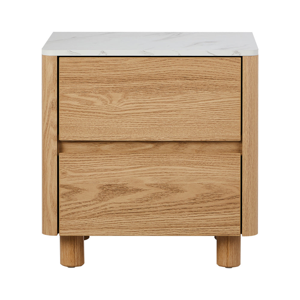 Coney Faux Marble Bedside Table