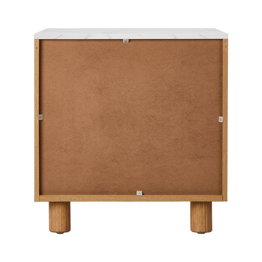 Coney Faux Marble Bedside Table