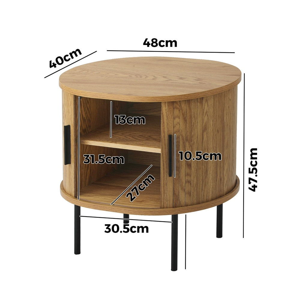 Crown Bedside Table Natural