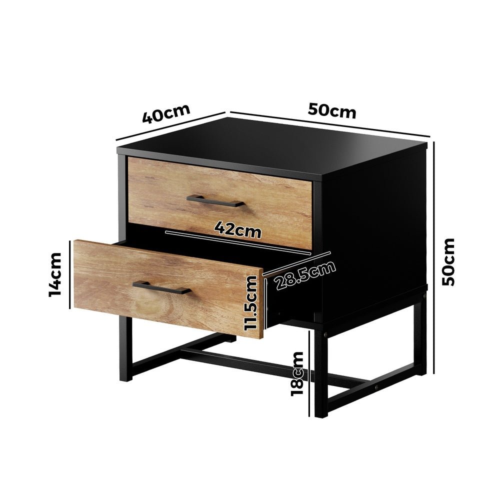 Xyla 2 Drawer Bedside Table