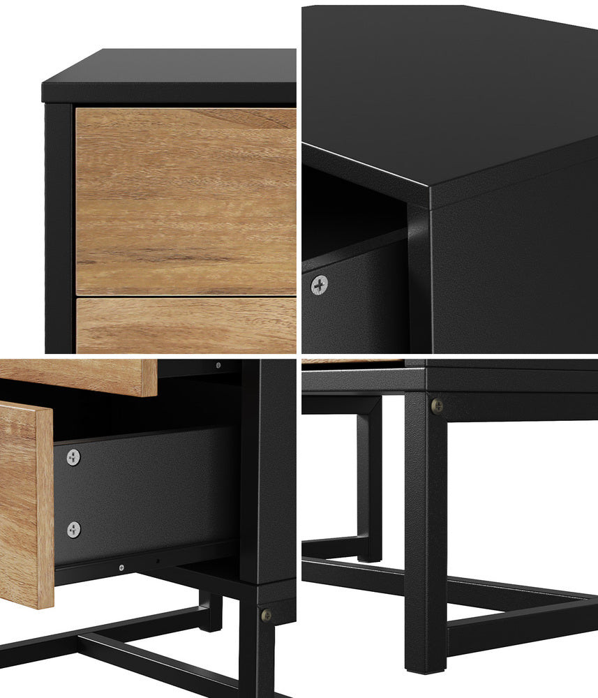 Xyla 2 Drawer Bedside Table