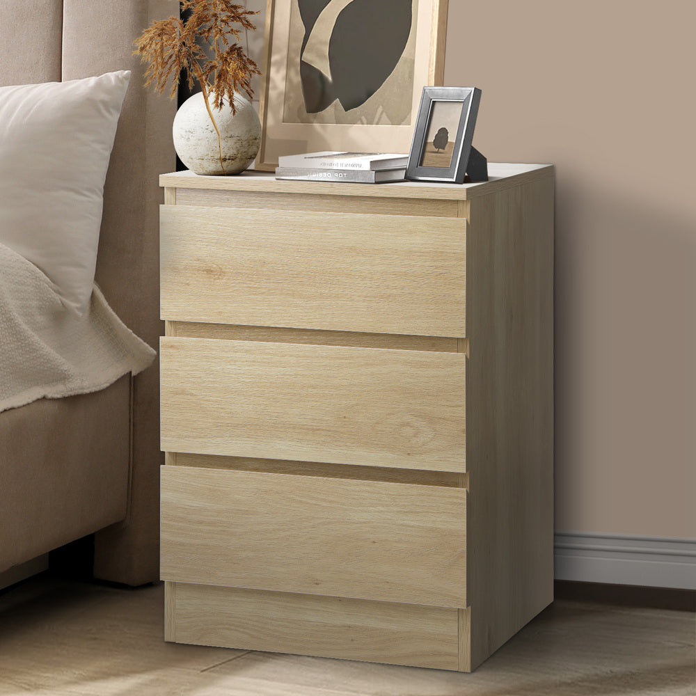 Carolla 3 Drawer Bedside Table