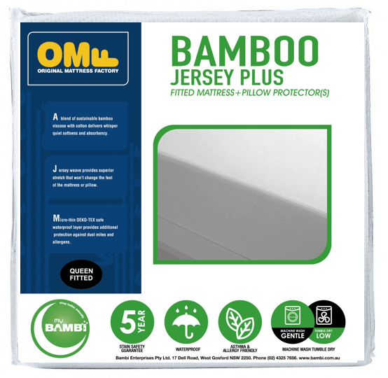 Bamboo Jersey Plus Queen Mattress Protector Pack