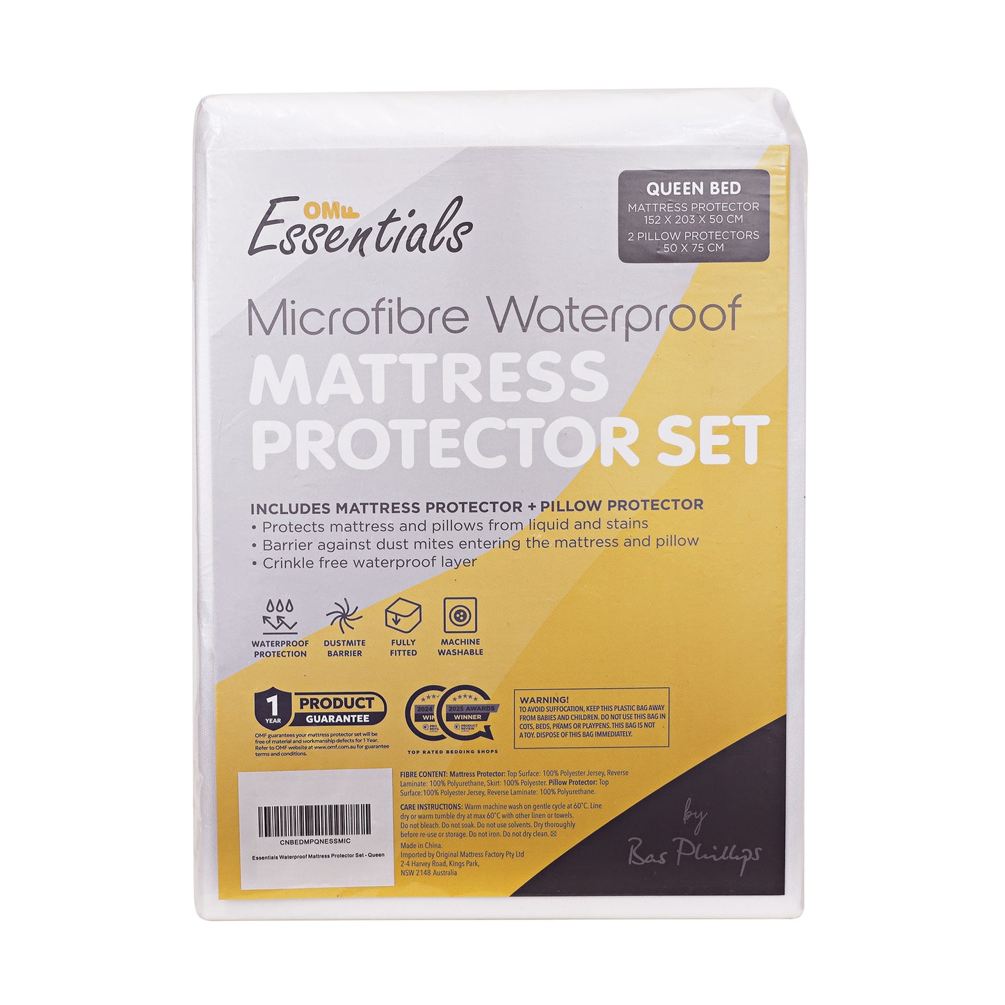 Essentials Waterproof Mattress Protector Set