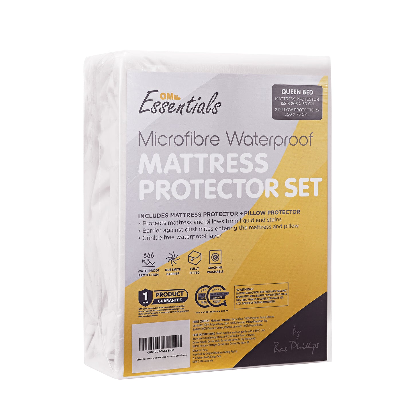 Essentials Waterproof Mattress Protector Set