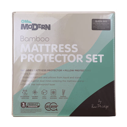 Modern Bamboo Mattress Protector Set