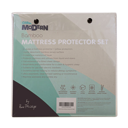 Modern Bamboo Mattress Protector Set