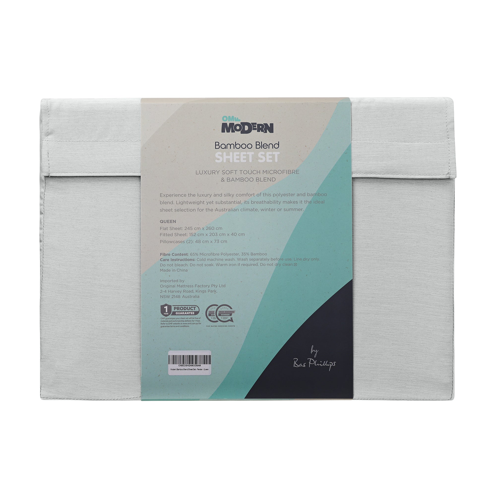 Modern Bamboo Blend Sheet Set- Pewter