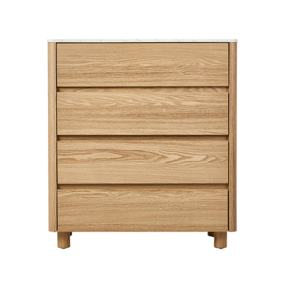 Coney Faux Marble 4 Drawer Chest Natural