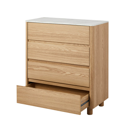 Coney Faux Marble 4 Drawer Chest Natural