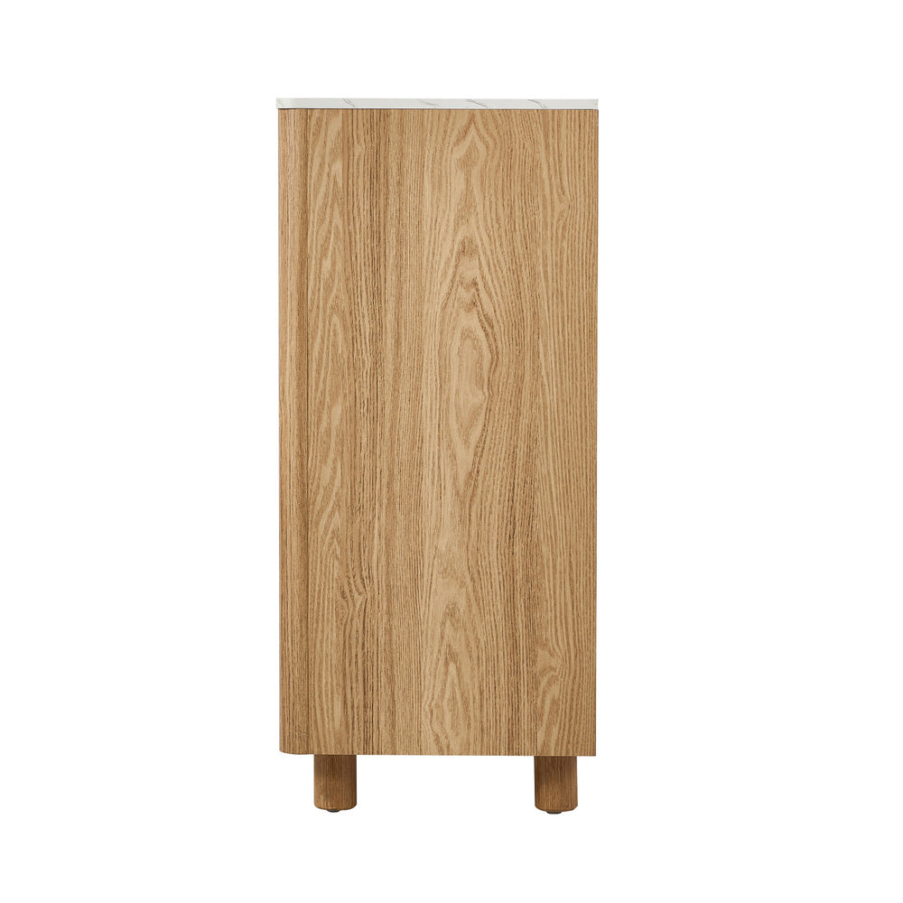 Coney Faux Marble 4 Drawer Chest Natural