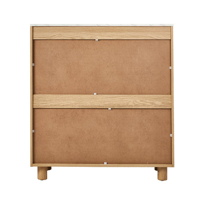 Coney Faux Marble 4 Drawer Chest Natural