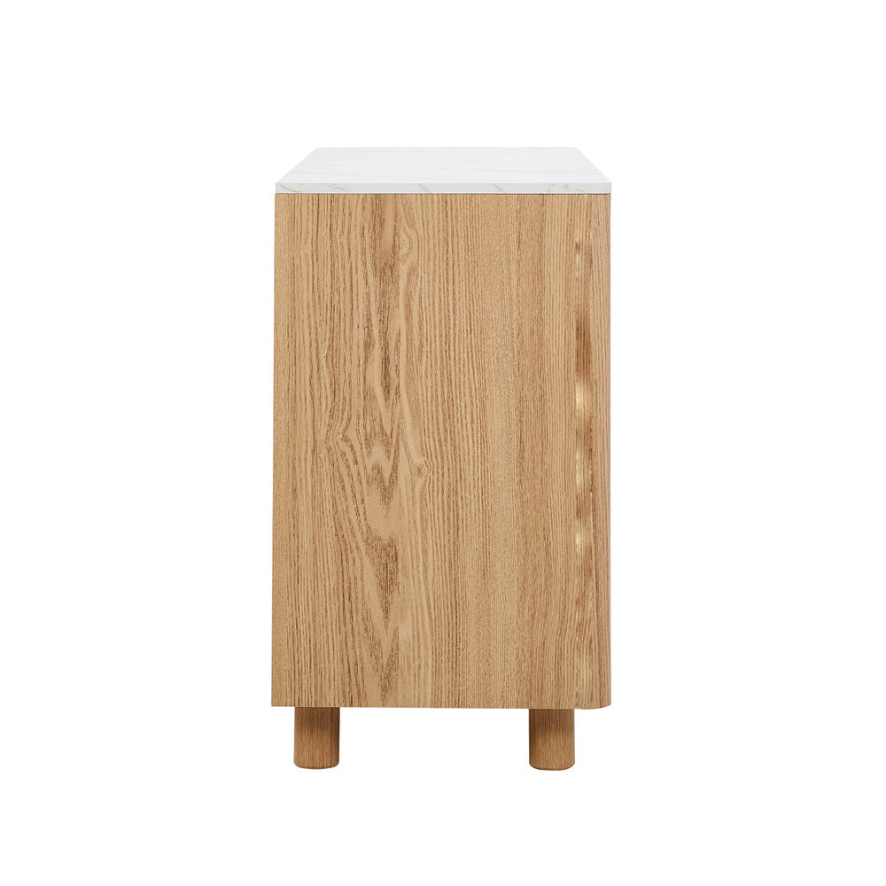 Coney Faux Marble 6 Drawer Chest Natural