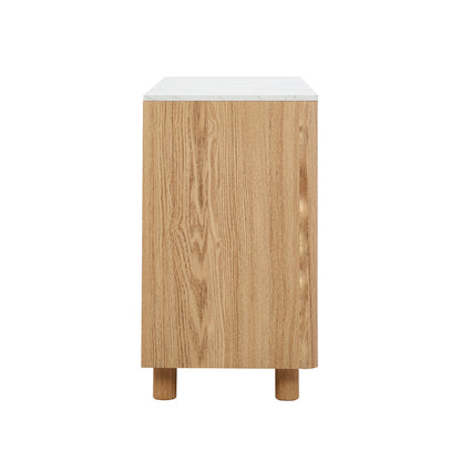 Coney Faux Marble 6 Drawer Chest Natural