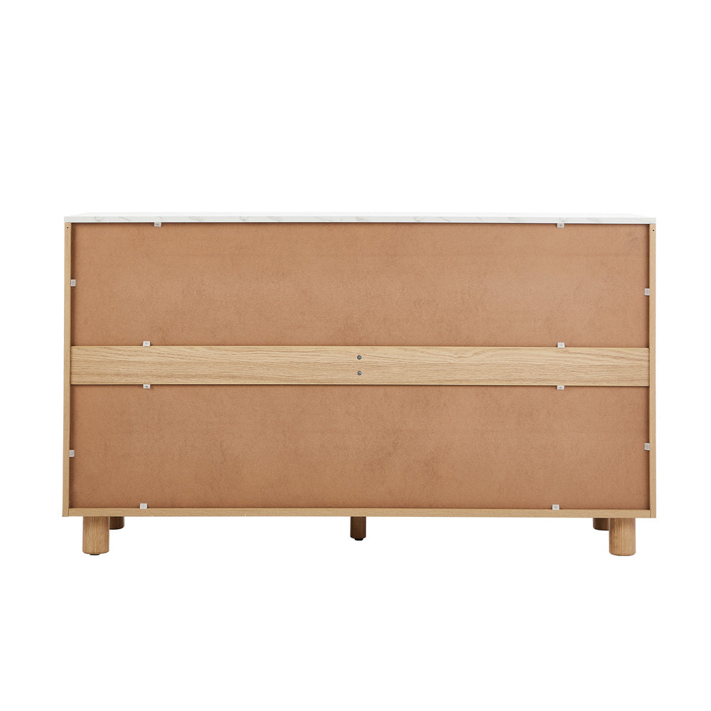 Coney Faux Marble 6 Drawer Chest Natural