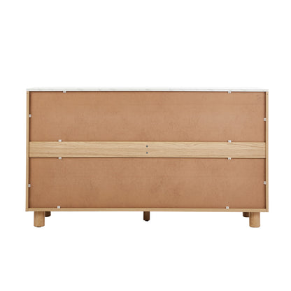 Coney Faux Marble 6 Drawer Chest Natural