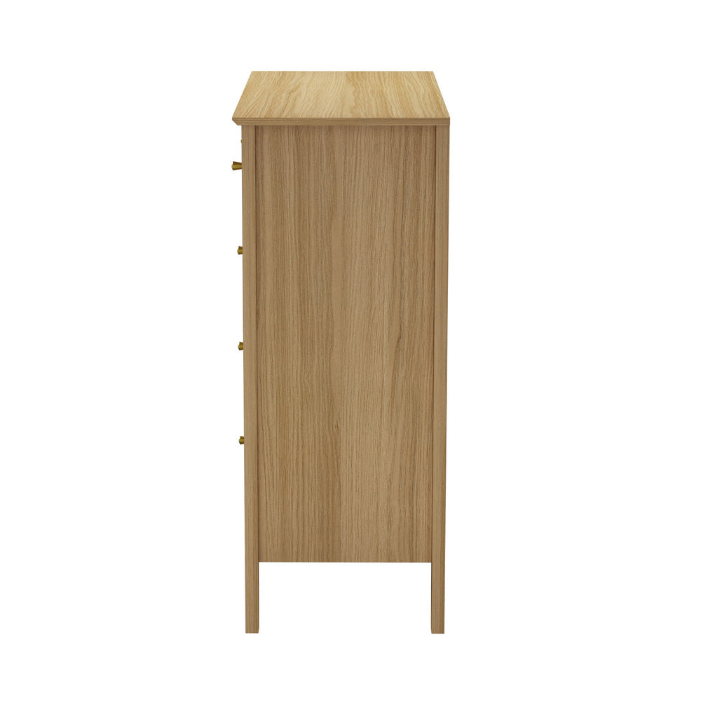 Hilda 5 Drawer Wide Tallboy Natural