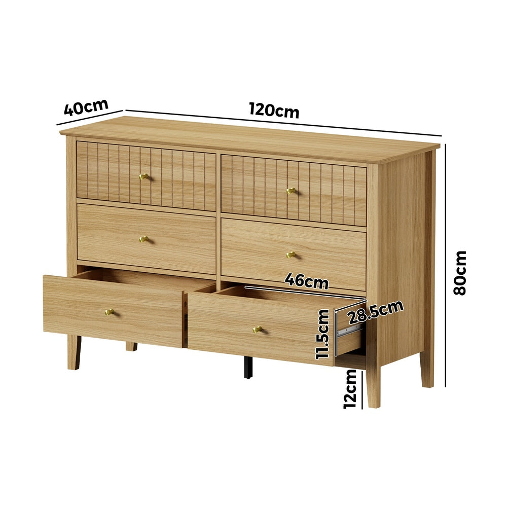 Hilda 6 Drawer Chest Natural