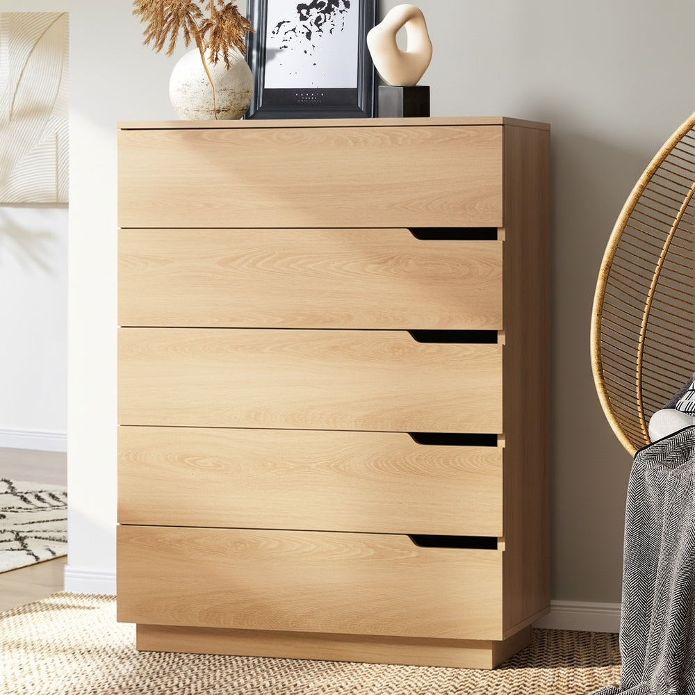 Soren 5 Drawer Tallboy Natural