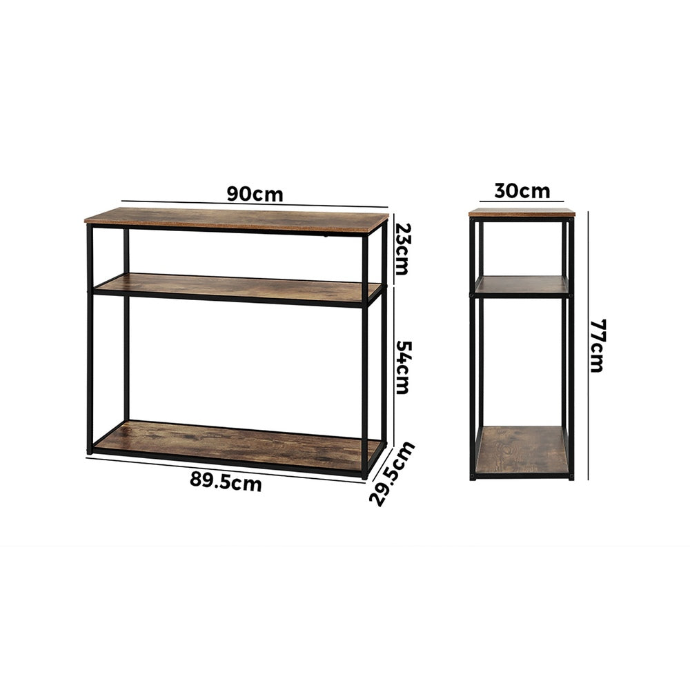 Polly 3 Tier Console Table Oak