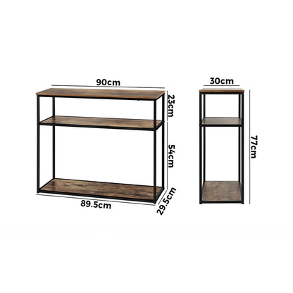 Polly 3 Tier Console Table Oak