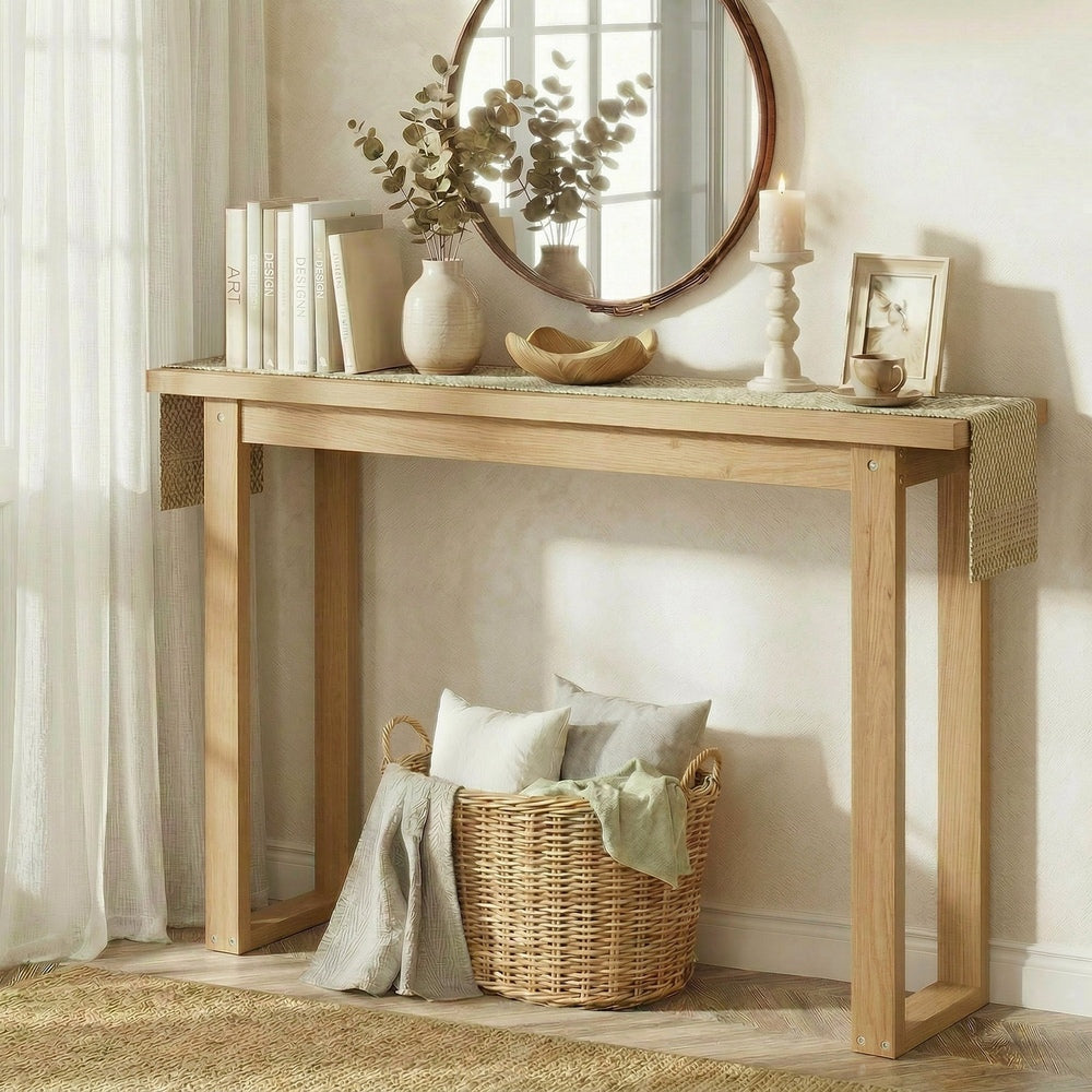Ski-leg Oak Wood Console Table