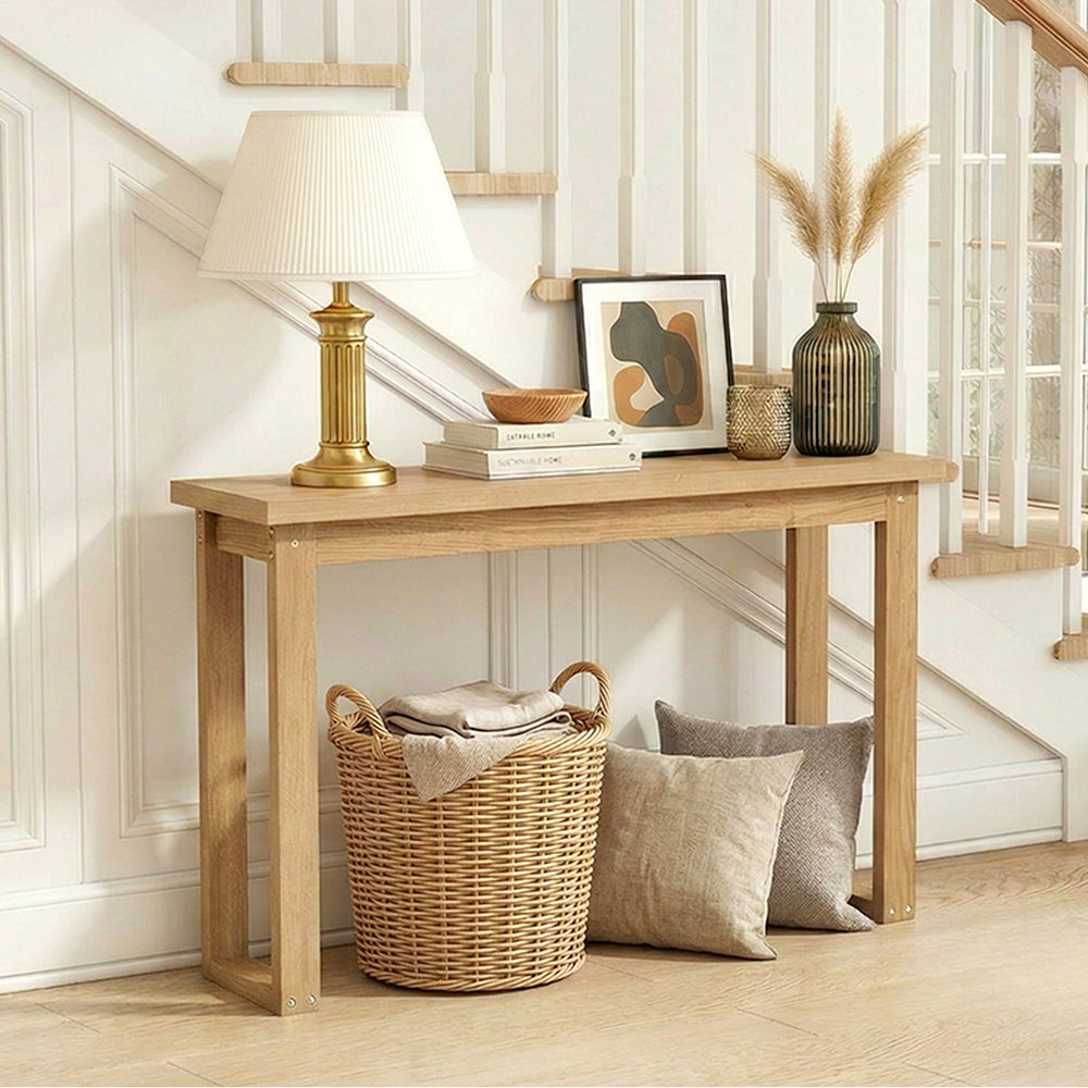 Ski-leg Oak Wood Console Table