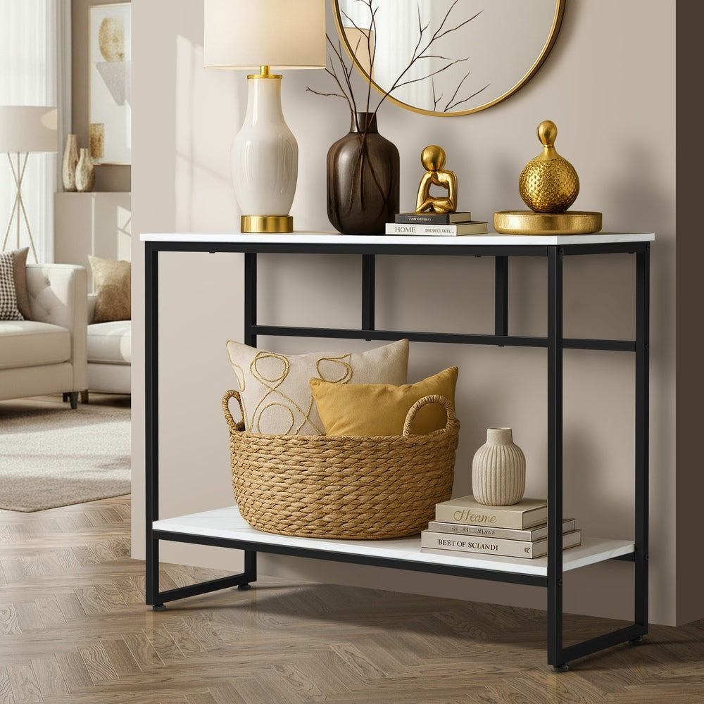 Aria Marble  Console Table Black