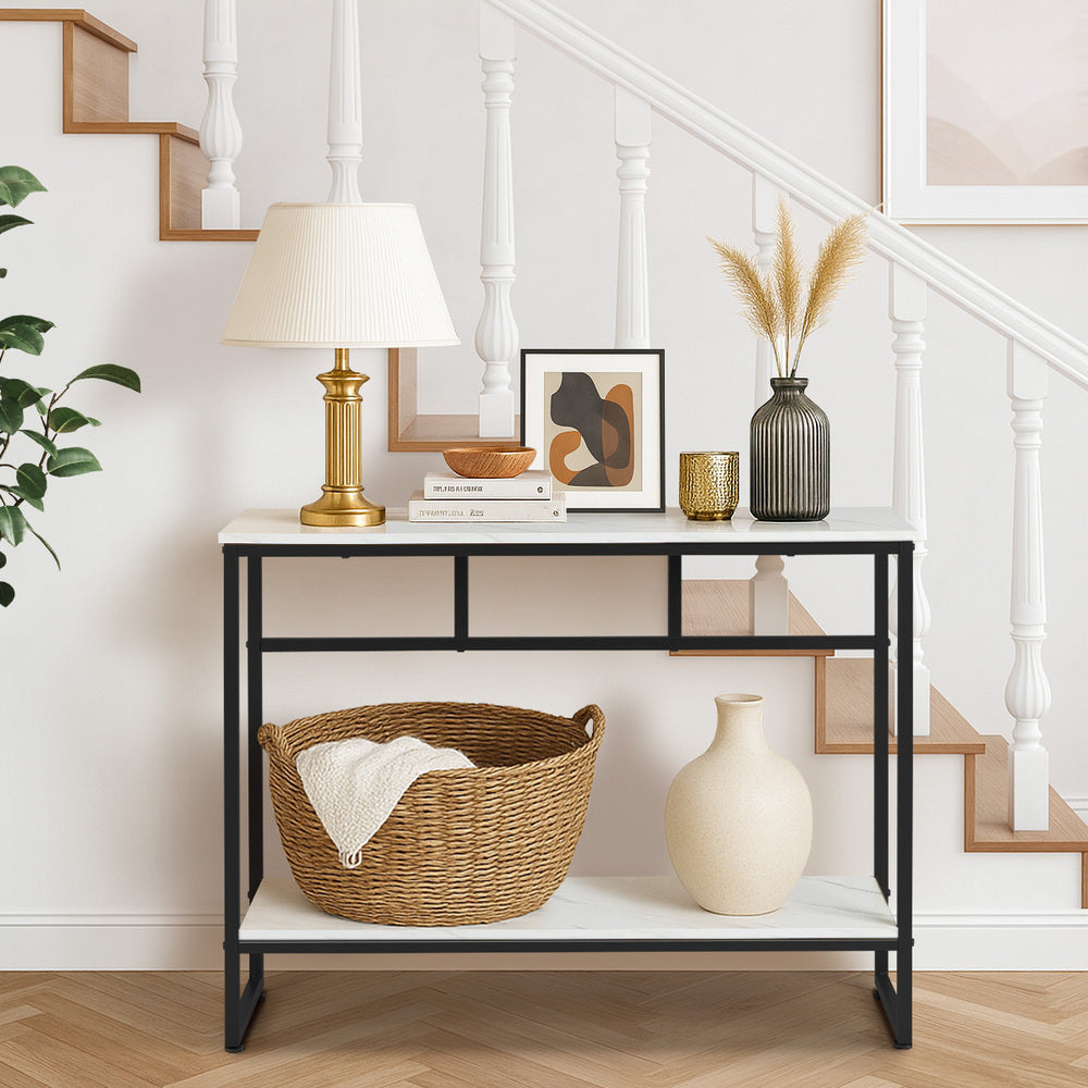 Aria Marble  Console Table Black