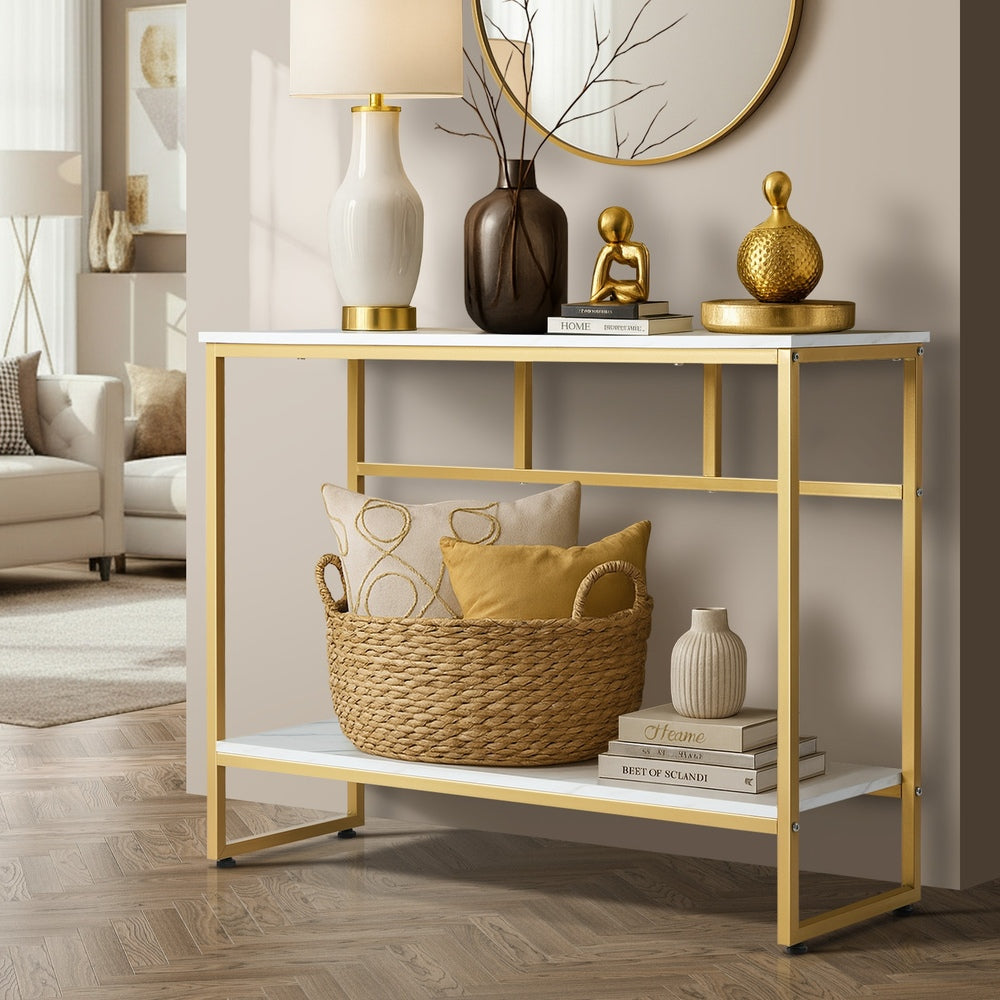 Aria Marble  Console Table Gold
