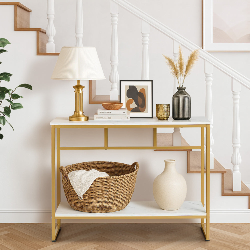 Aria Marble  Console Table Gold