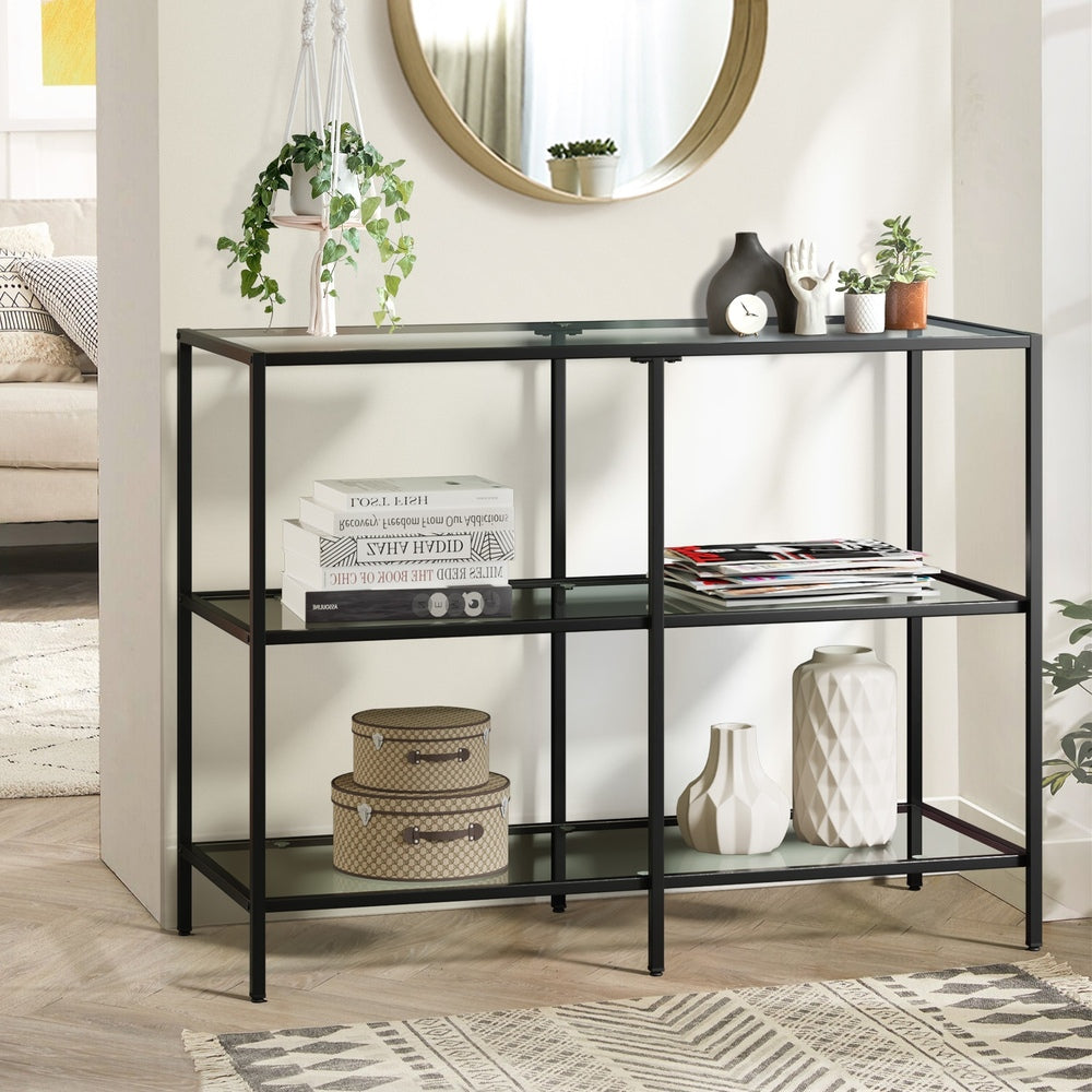 Nova 3 Shelves Console Table Black