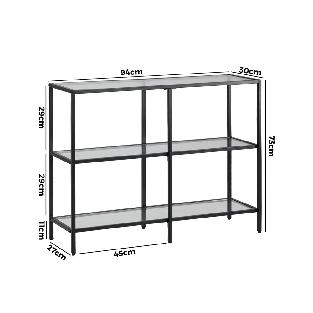 Nova 3 Shelves Console Table Black