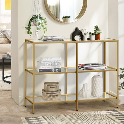 Nova 3 Shelves Console Table Gold
