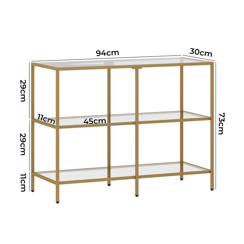 Nova 3 Shelves Console Table Gold