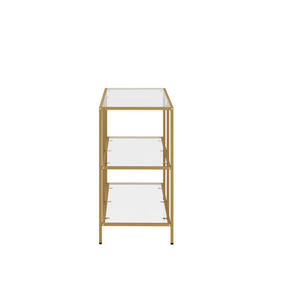Nova 3 Shelves Console Table Gold