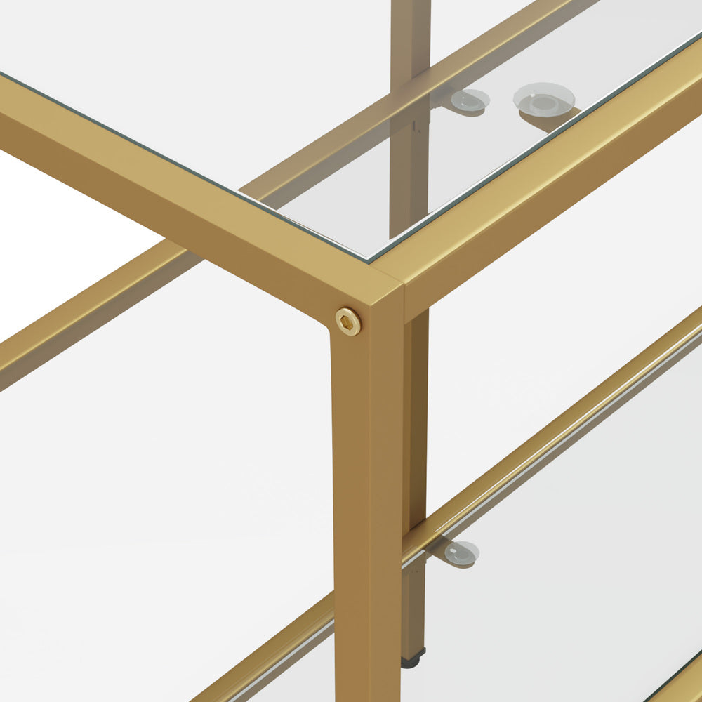 Nova 3 Shelves Console Table Gold
