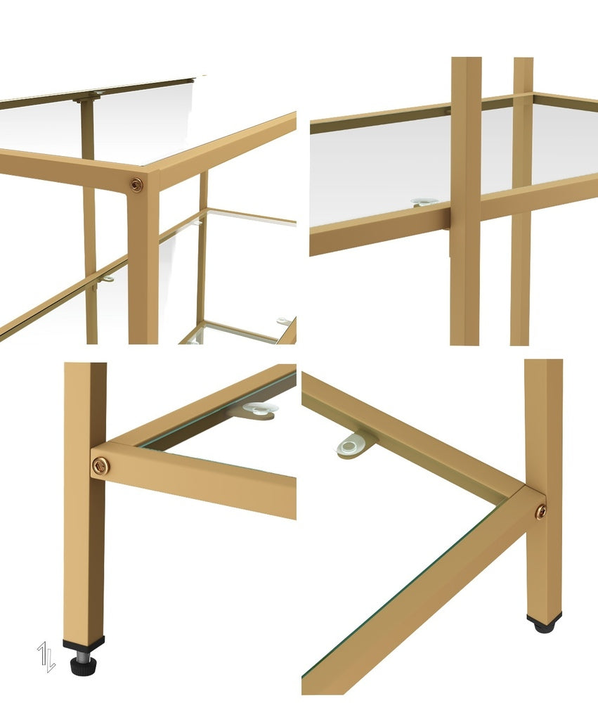Nova 3 Shelves Console Table Gold