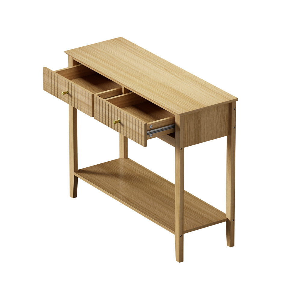 Hilda 2-Tier Console Table Natural Oak