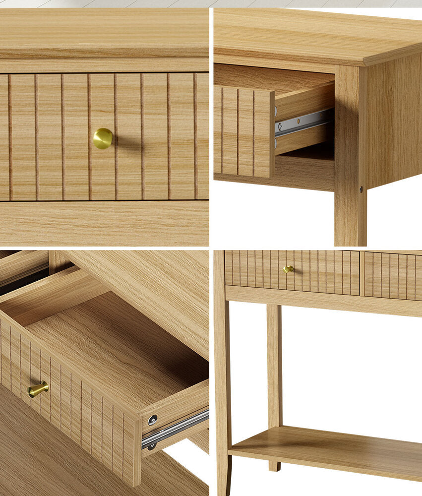 Hilda 2-Tier Console Table Natural Oak