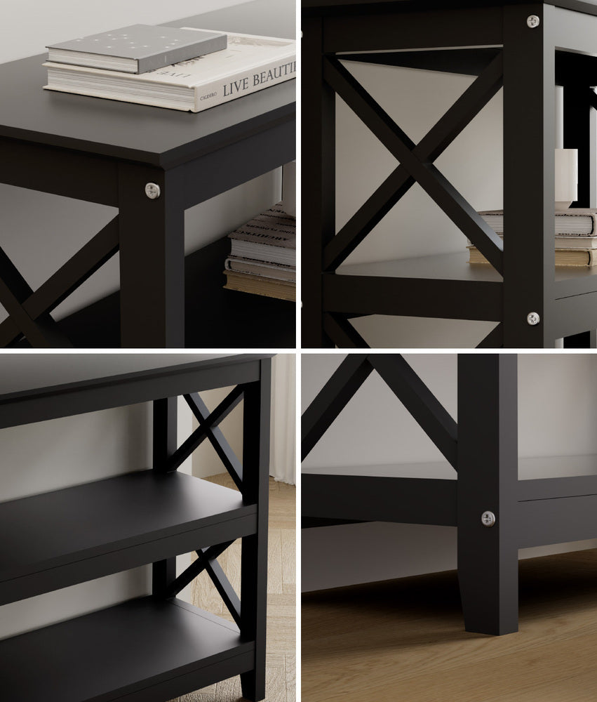 Camby 3-Tier Console Table Black