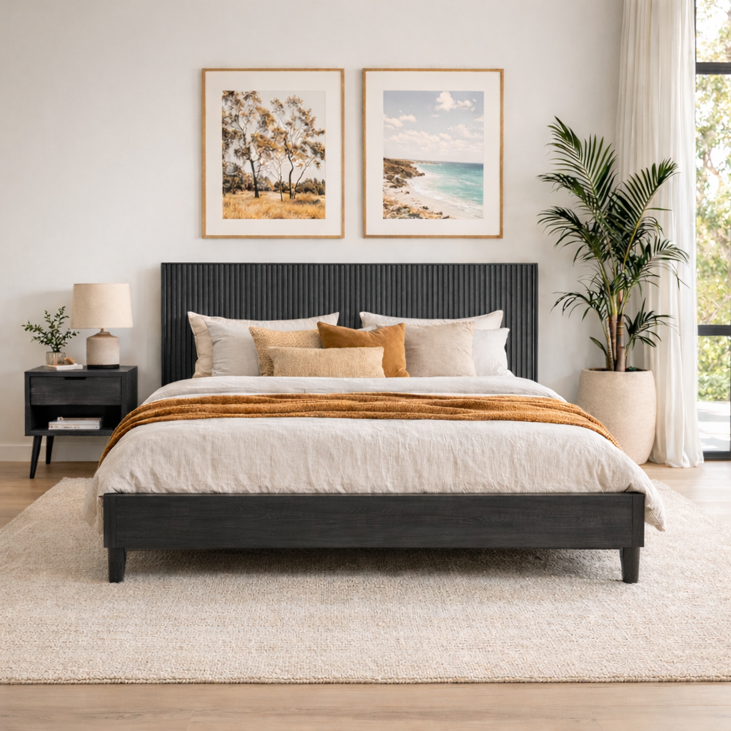 Alpine Bed Frame Charcoal Queen