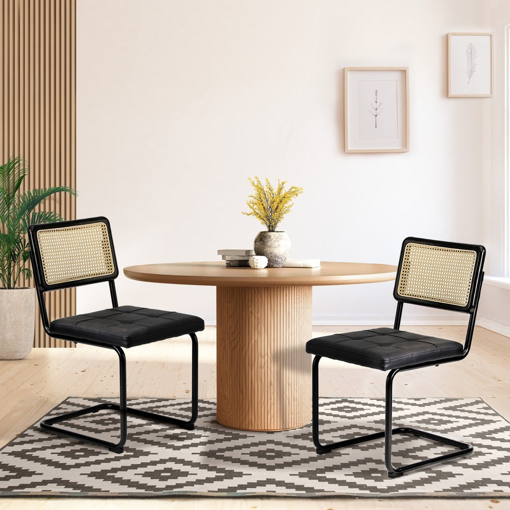 Marcel Rattan Dining Chairs 2PC