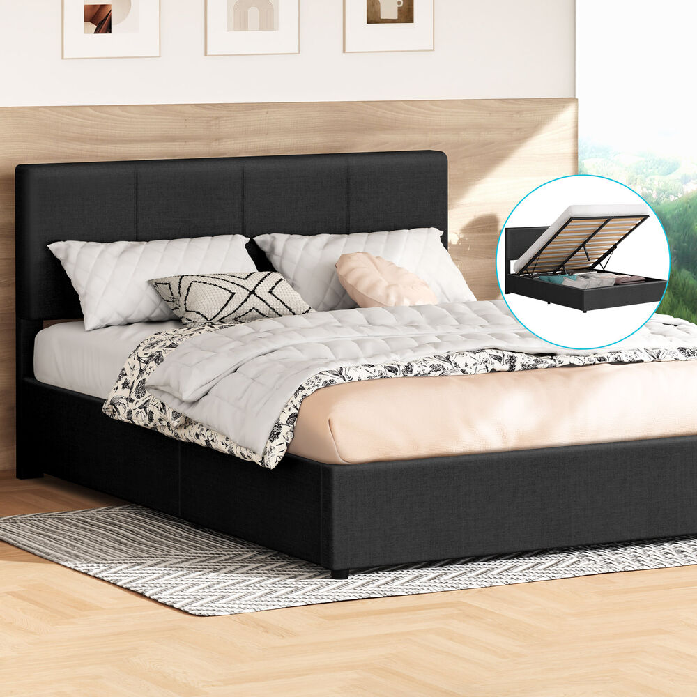 Laura Gas Lift Bed Charcoal