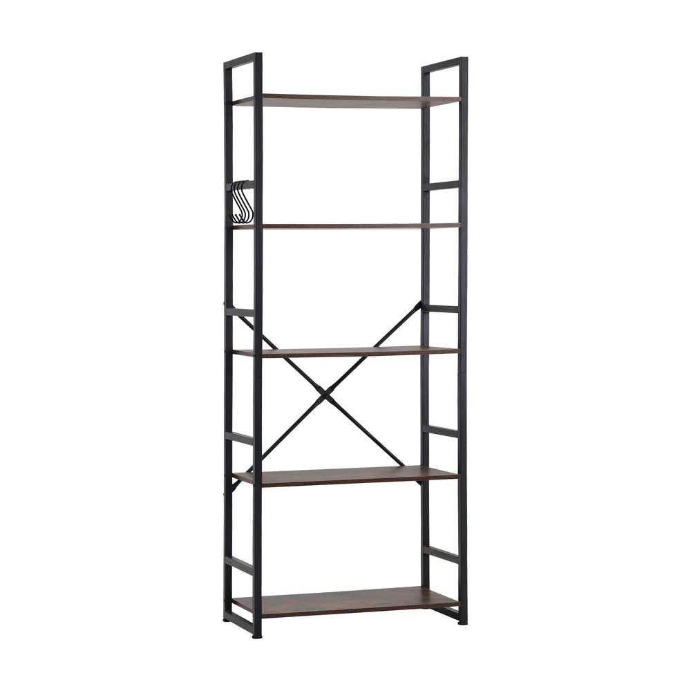 Barrett 5-Tier Bookshelf Rustic Brown