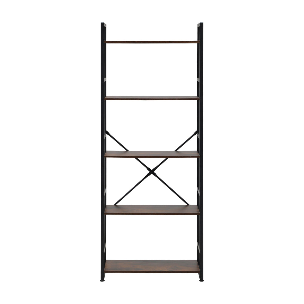 Barrett 5-Tier Bookshelf Rustic Brown