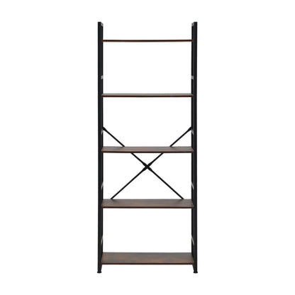 Barrett 5-Tier Bookshelf Rustic Brown