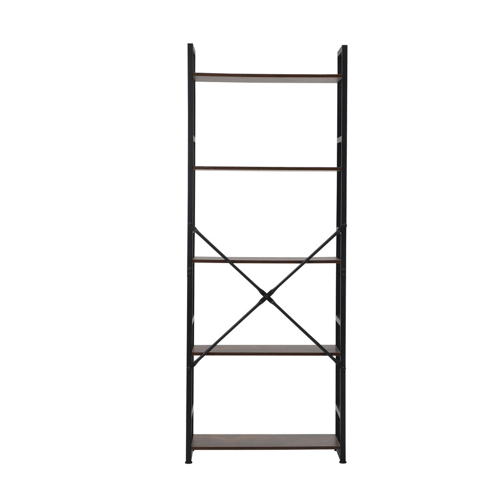 Barrett 5-Tier Bookshelf Rustic Brown