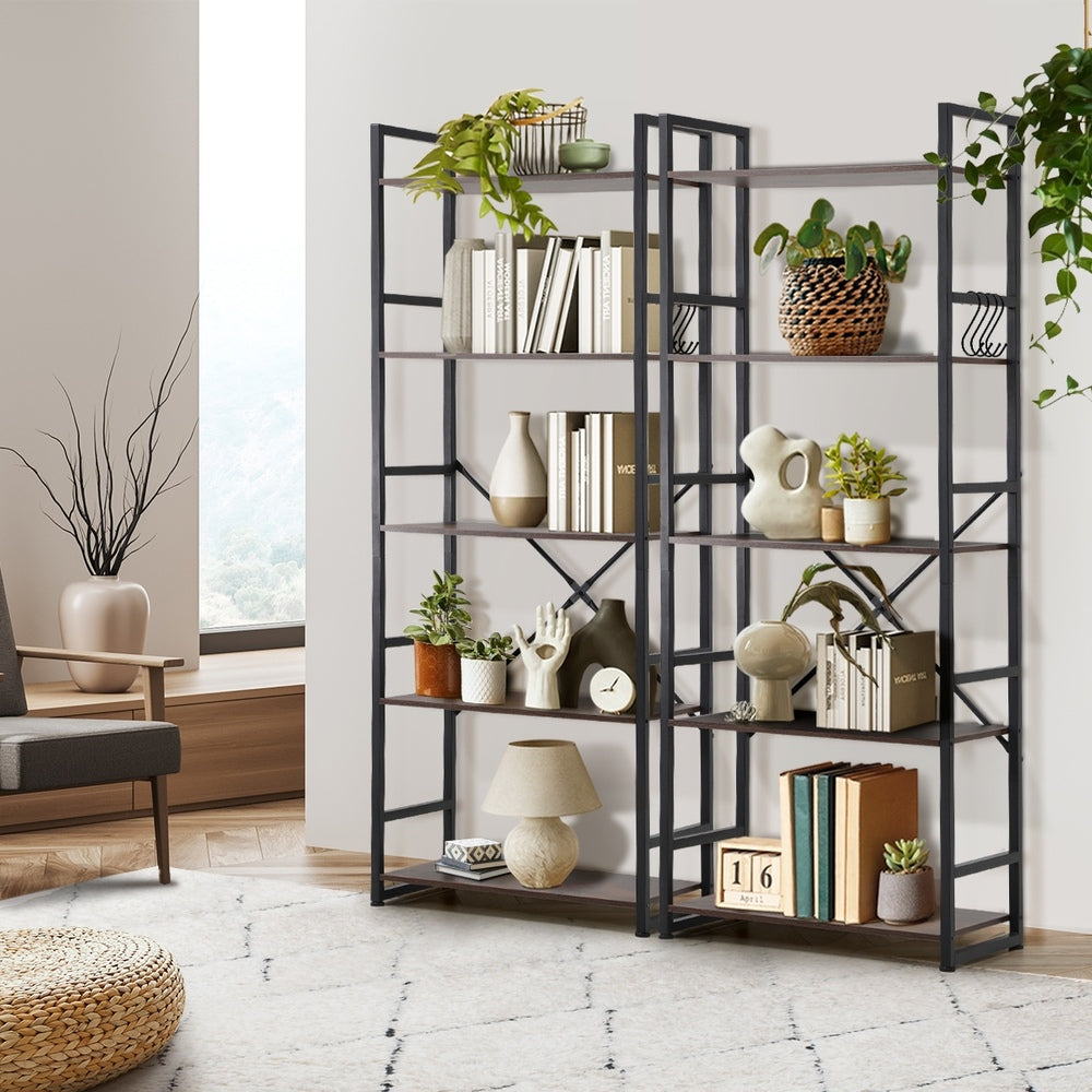 Barrett 5-Tier Bookshelf Rustic Brown